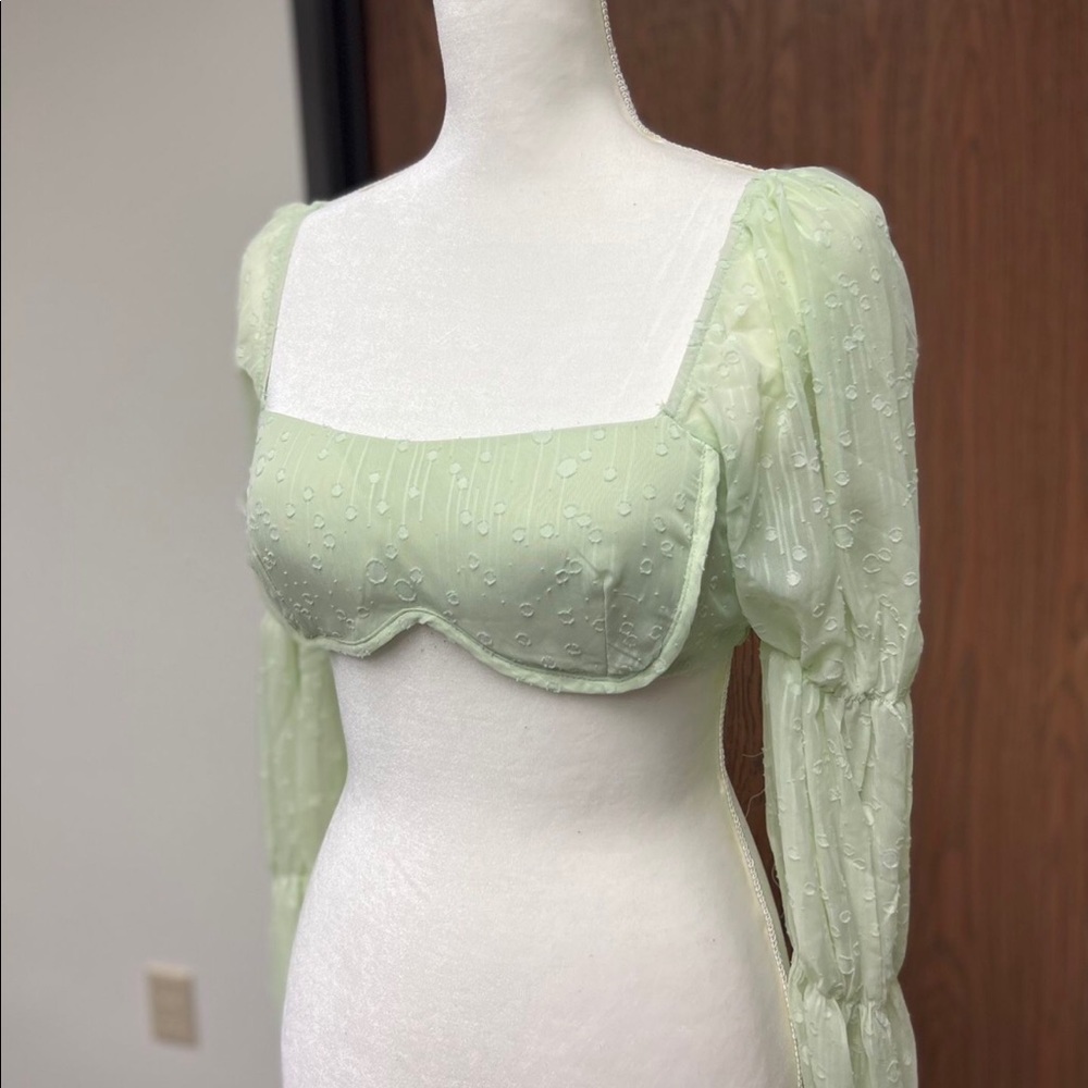 Cropped green top